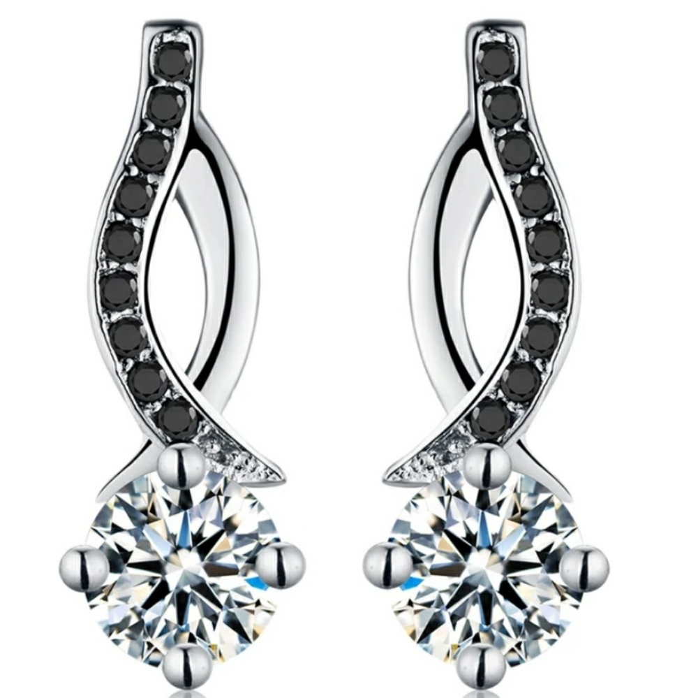 NWOT Cz Black Spinel Earrings